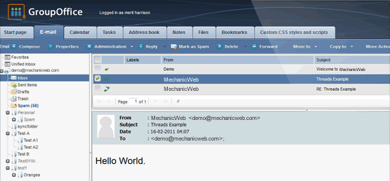 GroupOffice Webmail Client