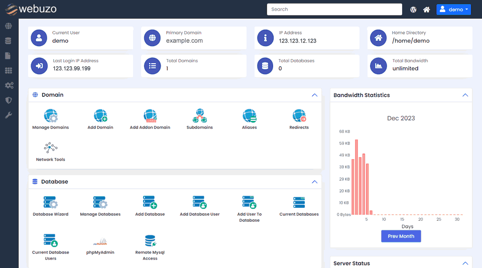 Webuzo Hosting Control Panel