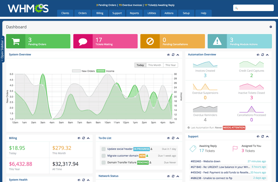 WHMCS Billing & Support Demo